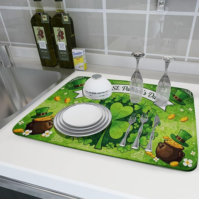 Happy St. Patrick's Day Dish Drying Mat 18 x 24 Inch - Image 6