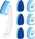 Dishwand Refills Soap Control Handle, 6 Heavy Duty Dish Wand Sponge Heads by Clioran