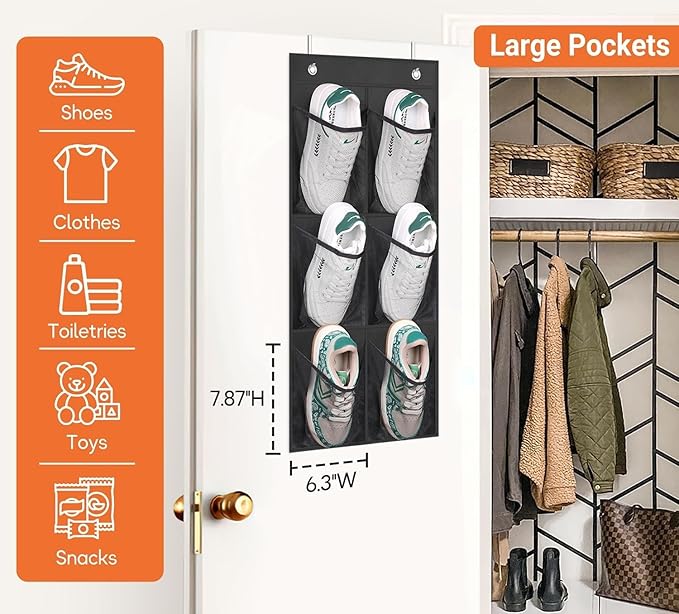 KIMBORA 2 Packs Narrow Over the Door/Wall Shoe Organizer, Small Hanging Shoe - Image 3
