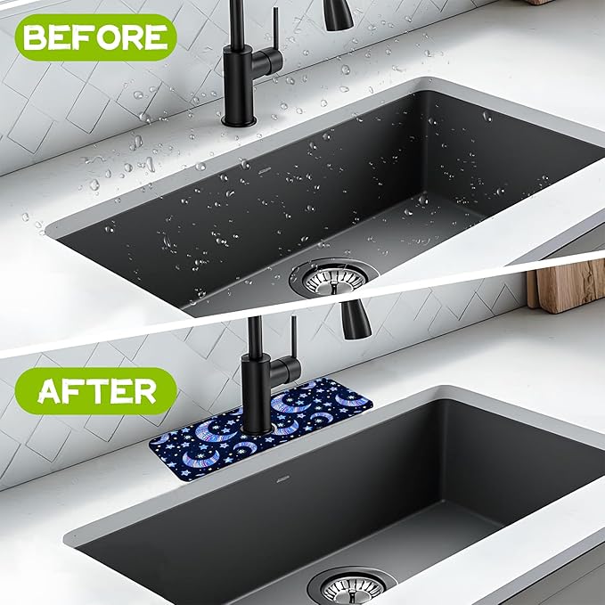 Kitchen Sink Splash Guard Faucet Mat Super Absorbent Fast Drying Mat Guard - Image 6