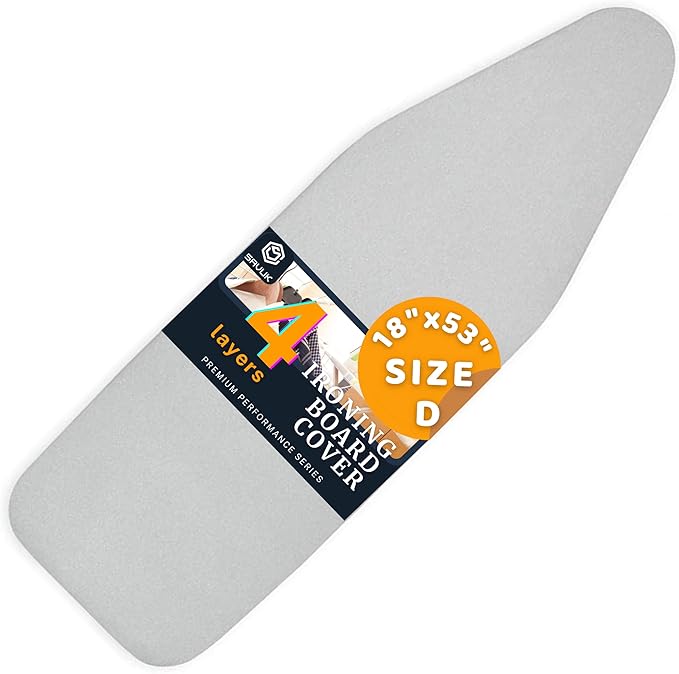 SAVUK Ironing Board Cover and Pad Standard Size Silicone Coated 4 Layers by SAVUK