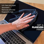 Premium Lens Screen Cleaning Cloth by Microfiber Wholesale | Gray | 8”x8” | - Image 3