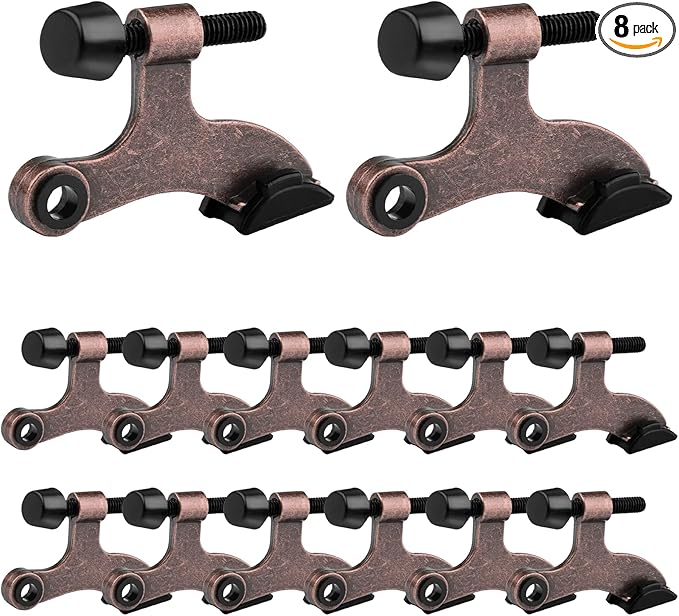 OBTANIM 12 Pack Hinge Pin Door Stopper Heavy Duty Metal Adjustable Door Stops by OBTANIM