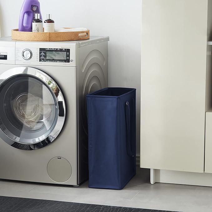 Slim Laundry Hamper with Adjustable Long Handles, 45L Small Laundry Baskets - Image 4