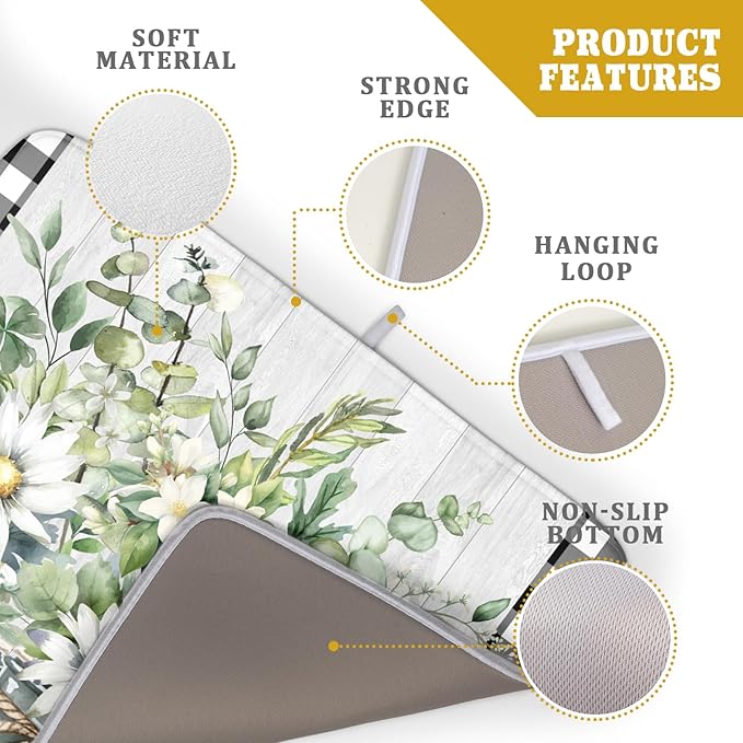 Spring Daisy Floral Dish Drying Mat - Image 4