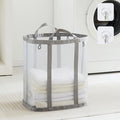 Mesh Laundry bag with Handles, 42L Collapsible Laundry Basket with 2 Hooks by TECHMILLY