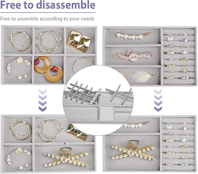 Cirhy 4 Stackable Jewelry Trays Organizer Set - Image 4