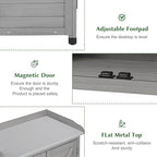 Outdoor Storage Cabinet & Potting Bench Table with Metal Top, Wooden Patio Furniture, Garden Workstation (Classic Grey, 39x31.5x17in) - Image 6