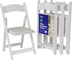 SIMPLEX 4 White Folding Chairs – Resin Stackable Foldable Chairs with Padded Seats – Comfortable White Folding Chairs for Indoor/Outdoor Events – Lightweight Resin Chairs (4 Pack) by Simplex