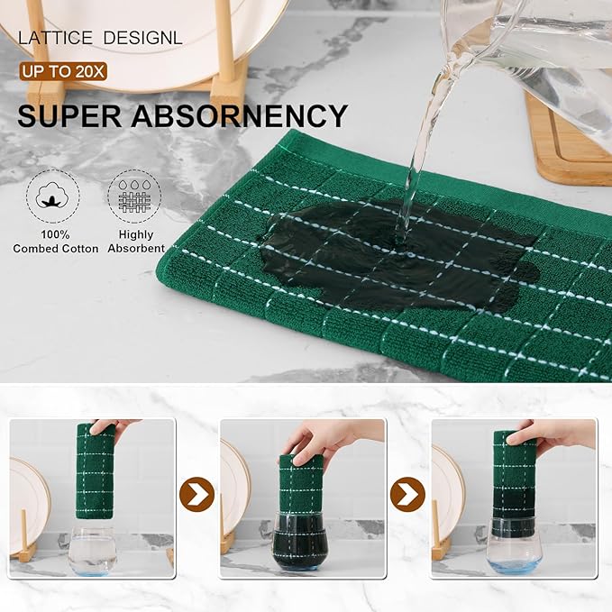 Mordimy 100% Cotton Terry Cloth Kitchen Towels, Super Soft and Absorbent Dish - Image 3