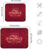 Merry Christmas Drying Mat for Kitchen Counter 16x18 Inch Christmas Dish Mat - Image 3