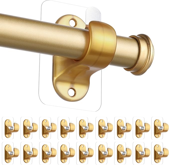 ANDGOO 18 Pack No Hole Curtain Rod Hangers, Self Adhesive Curtain Sticky Hooks by ANDGOO