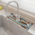 15" X 5.5" Kitchen Sink Splash Guard Faucet Mat Wood Grain Super Absorbent Fast by Unknown