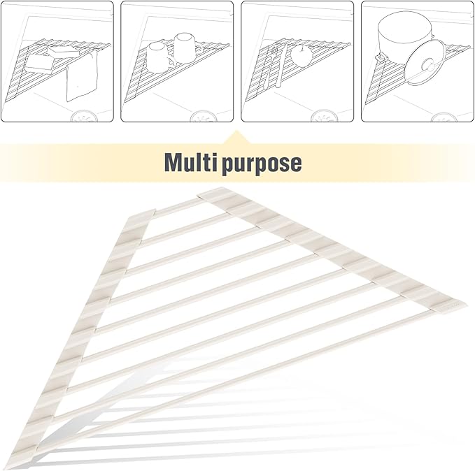 Tomorotec Compact Silicone-Coated Triangle Dish Drying Rack - Image 7