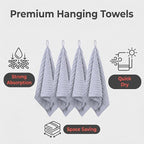 4PCS Gray Microfiber Hand Towels - Image 4