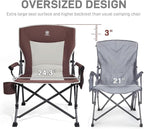 EVER ADVANCED Oversized Folding Camping Chair, for Adults Heavy Duty Lawn Chair with Side Pockets, Portable Collapsible Quad Chair for Outside, Support Up to 500lbs, Red 2Pack - Image 4
