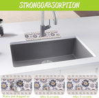 Sink Faucet Absorbing Mat Vintage Embroidery Flowers Sink Splash Guard Drying - Image 5