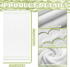 2 Pcs Scalloped Hand Towels 100% Cotton Fingertip Towels - Image 2