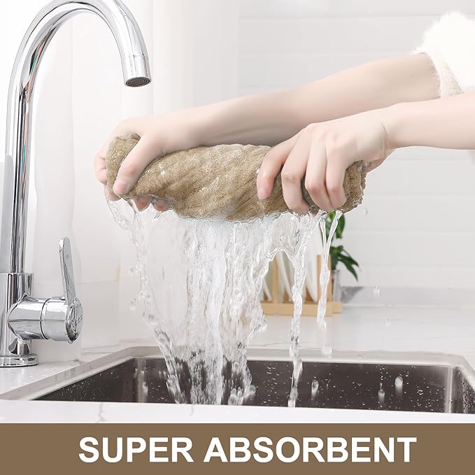 Homaxy Premium Cotton Kitchen Towels 16"x 28", Large Natural Ring Spun 390 GSM - Image 3