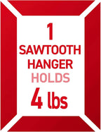 Command Sawtooth Picture Hangers, 4 Frame Hangers and 6 Command Strips - Image 3