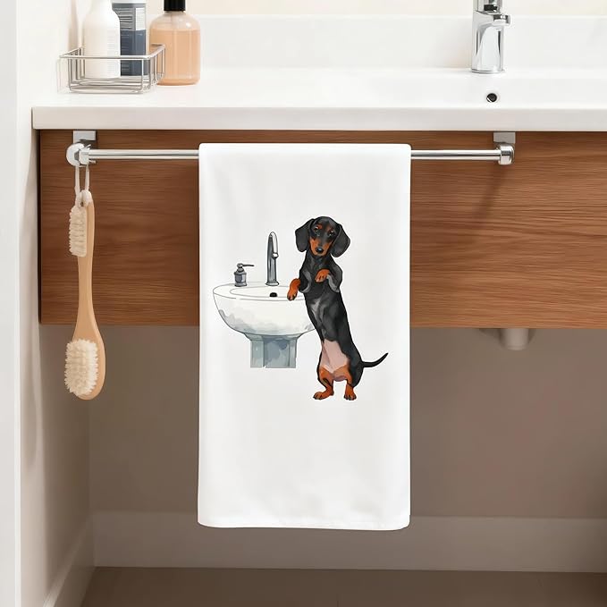 GROBRO7 Funny Dachshund Hand Towel - Image 4