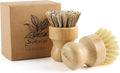 Bamboo Dish Scrub Brushes Set for Kitchen by wokelai
