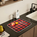 Christmas Red Black Buffalo Plaid Dish Drying Mat - Image 6