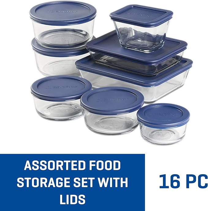 Anchor Hocking 16 Piece Glass Storage Containers - Image 2