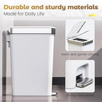 Small Bathroom Trash Can with Lid Soft Close, 10 Liter/2.6 Gallon Slim Garbage - Image 2