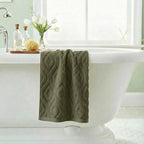 Artoid Mode 1 Pc Olive Green 3D Diamond Grid Jacquard Hand Towels - Image 4