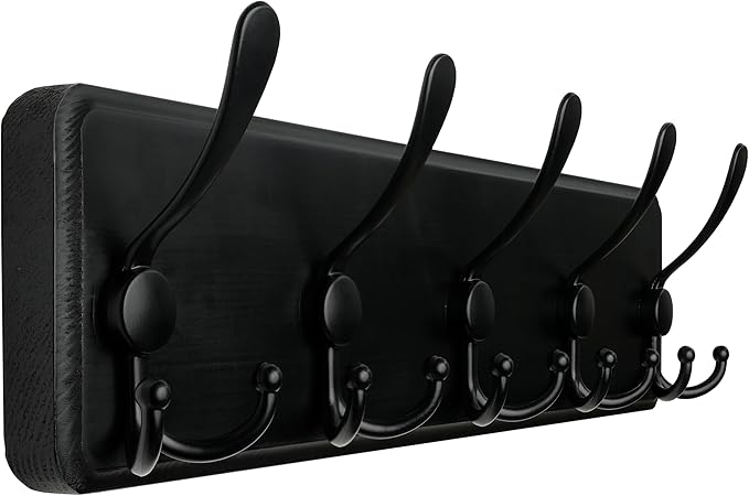 WEBI Coat Rack Wall Mount, Coat Hooks Wall Mounted Rustic, Large Coat Hanger by WEBI