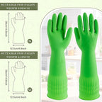 3 Pairs Rubber Dishwashing Gloves, Rubber Cleaning Gloves, Reusable Kitchen - Image 2