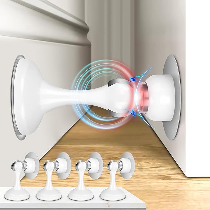 Crosize Magnetic Door Stoppers 4 Pack, Stainless Steel Door Stops by Crosize