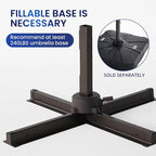 10 X 13 FT Cantilever Patio Umbrella with LED Lights Outdoor Heavy Duty Double Top Windproof Rectangle Offset Umbrellas with 360-degree Rotation for Pool Deck Backyard, Navy - Image 5