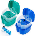 2 Pack Color Retainer Cleaner Case Denture Cups by Keedolla