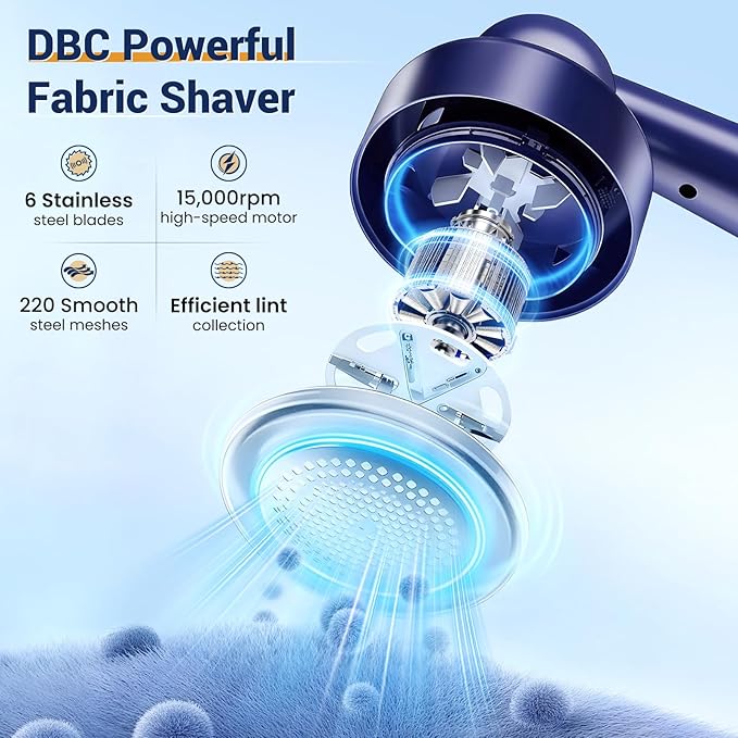 DBC Rechargeable Fabric Shaver and Lint Remover, 2.7' Sweater Shaver - Image 4