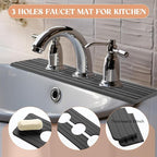 3 Hole Gray Faucet Mat for Kitchen Sink Bathroom 15.94" x 4.92" Kitchen Faucet - Image 5