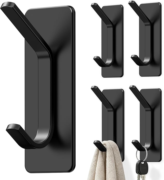 Auxmir Self Adhesive Hooks for Hanging 15lb, Stainless Steel Wall Hooks for by Auxmir