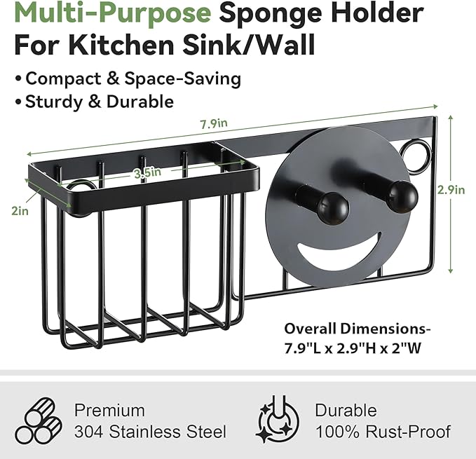 Sponge Holder for Kitchen Sink, Sponge Caddy for Scrub Daddy / Scrub Mommy - Image 2