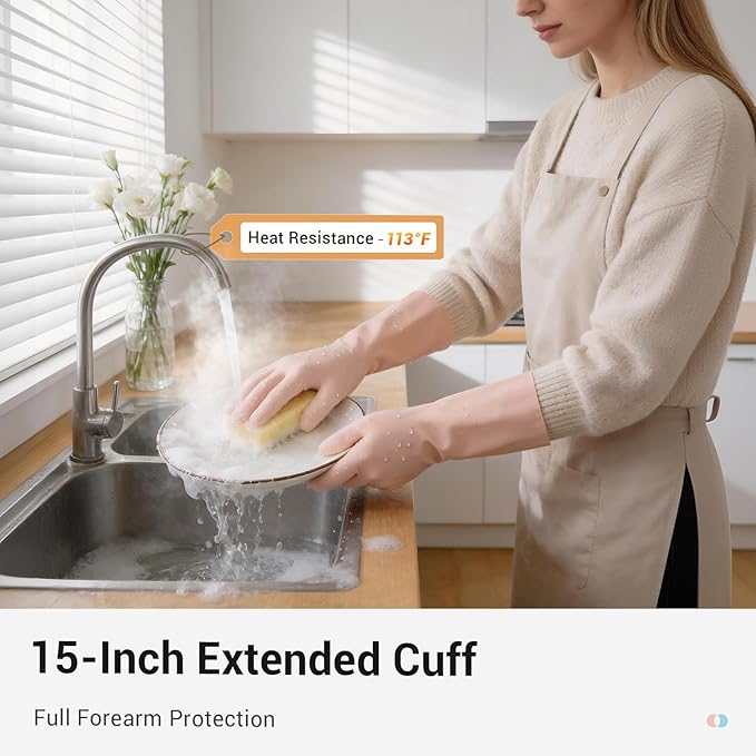 ThxToms 2 Pair Nitrile Dishwashing Cleaning Gloves, - Image 3