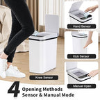 3 Pack Bathroom Trash Can with Lid, 2.5 Gallon Small Slim Trashcan, Automatic - Image 3