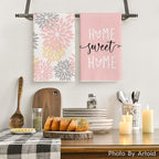 Artoid Mode Pink Stripes Home Sweet Home Boho Kitchen Towels Dish Towels - Image 2