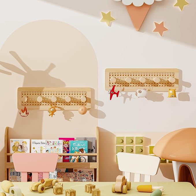 Homode Wooden Wall Hooks, Wall Mounted Coat Rack - Image 4