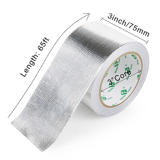 BOMEI PACK Adhesive Aluminum Foil Heat Shield Tape Barrier 3in x 66ft, - Image 3