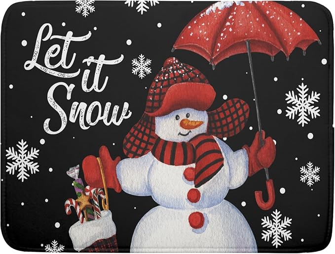 Let It Snow Dish Drying Mat, Winter Dish Drying Mat by Kawani