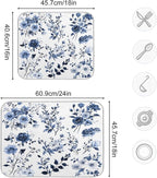 Blue White Porcelain Flower Dish Drying Mat - Image 5