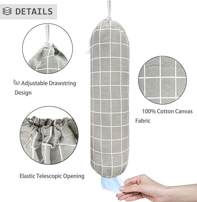 SYIPO Plastic Bag Holder, Wall Mount Organizer, Shopping Bags Carrier, Washable - Image 3