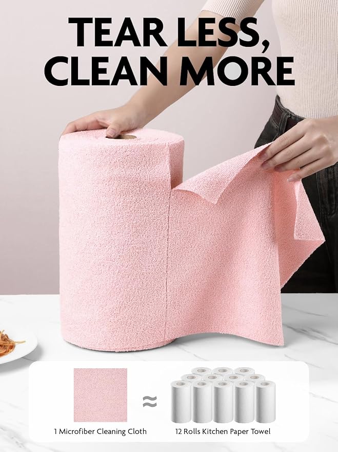 Fantasticlean Microfiber Cleaning Cloth Roll -675 Pack, Tear Away Microfiber - Image 2