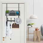 Over The Door Hooks Organizer, Coat Rack Over The Door Storage Hanger Towel Rack - Image 5