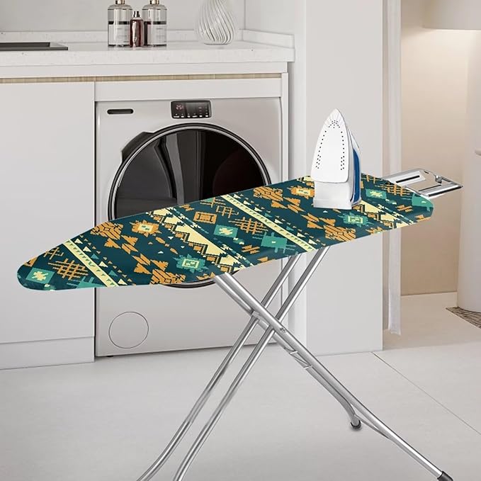 Ethnic Geometric Rhombus Ironing Board Cover, Abstract Tribal Stripes Stretchy - Image 2